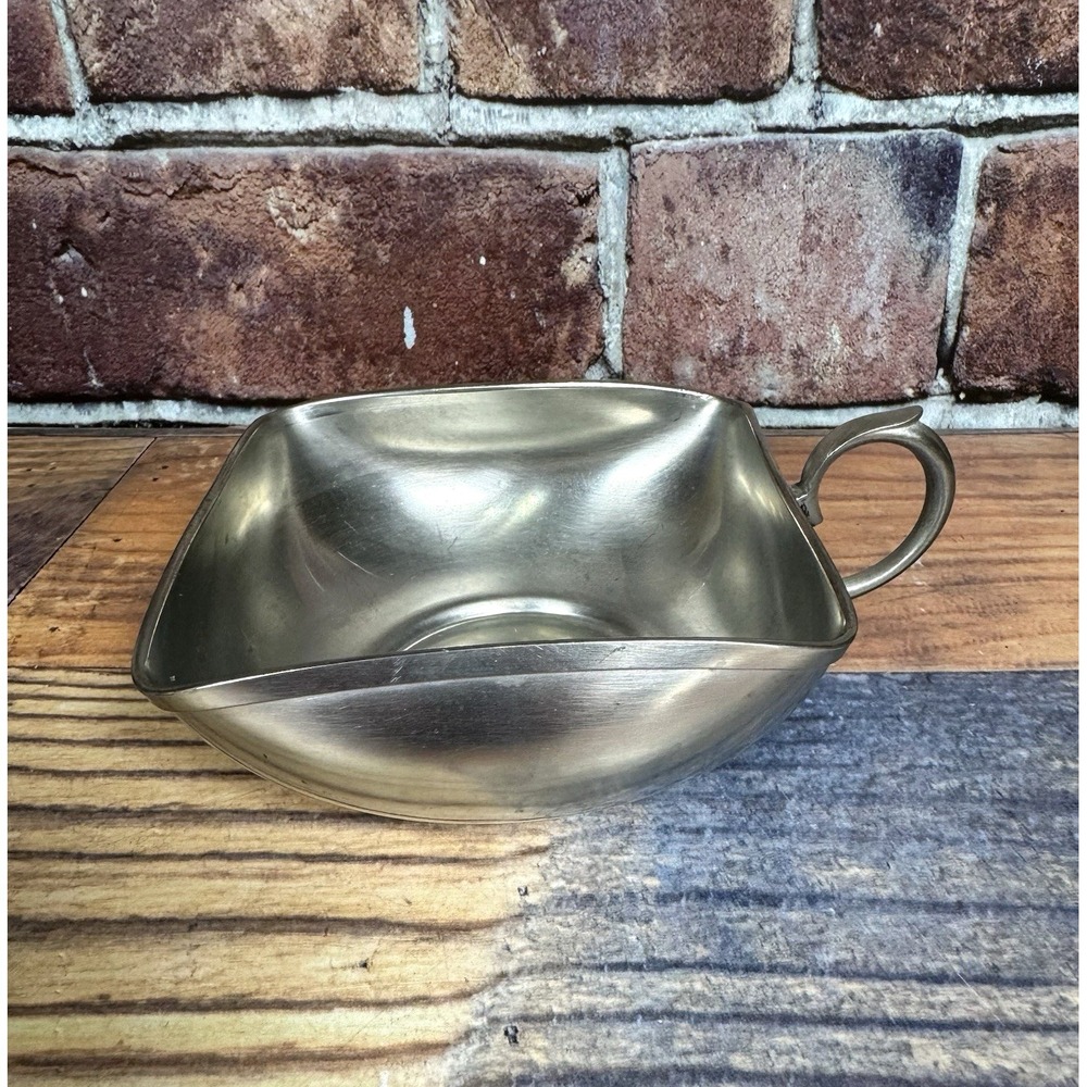 Vintage Royal Holland Pewter Square Cup Mug Daalderop w Handle‎ KMD Dutch